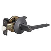 ReliaBilt Lyre Keyed Entry Lever with Turn Button in Matte Black Finish