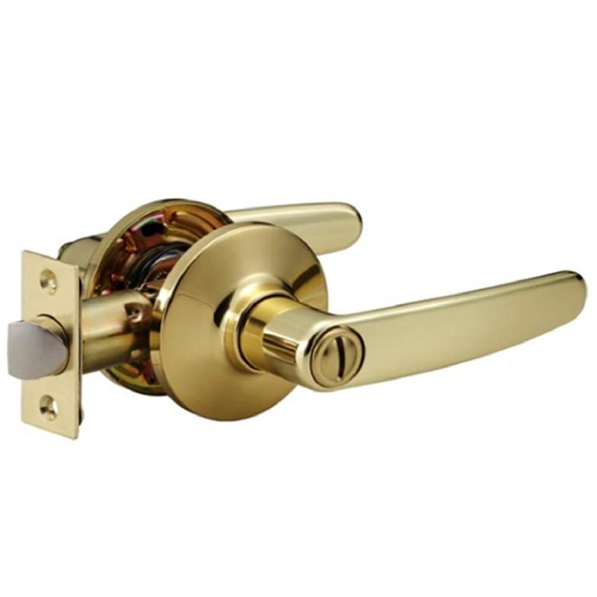 ReliaBilt Hawthom Privacy Lever Polished Brass Finish