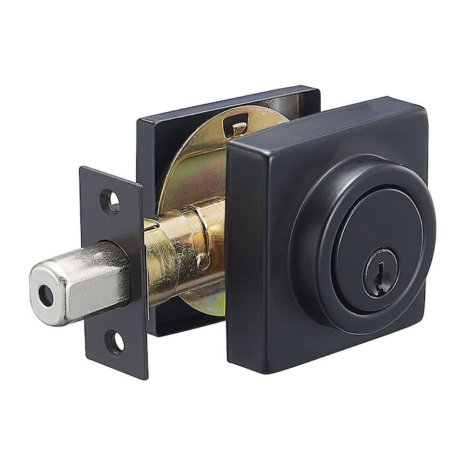 RONA Emrick Deadbolt with Single Cylinder - Matte Black