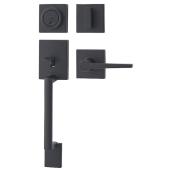 RONA Entry Door Handleset with Deadlock and Indoor Lever Handle - Matte Black