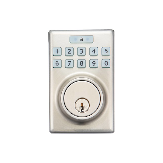 RONA DECA Electronic Deadbolt with Digital Pad - Satin Nickel