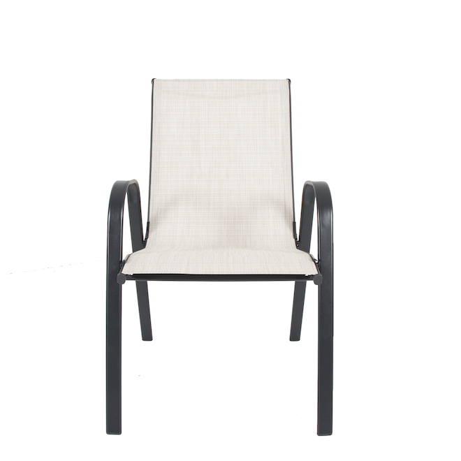 Bazik Beige Steel Stackable Chair