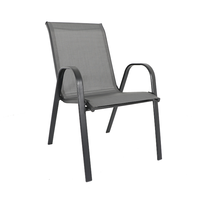 Bazik Grey Steel Stackable Chair