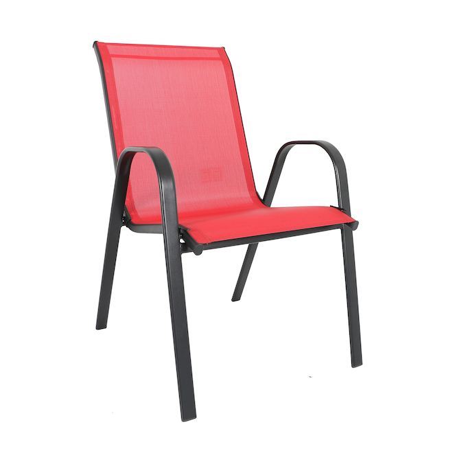 Bazik Red Steel Stackable Chair