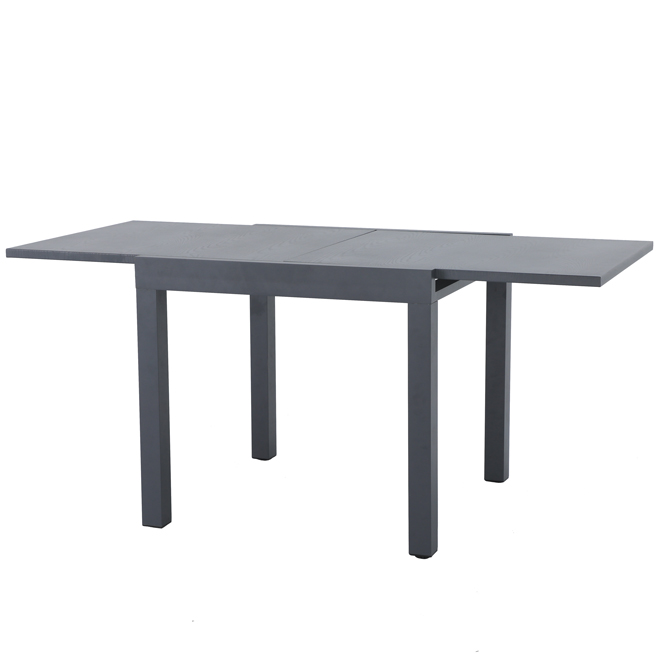 Landon & Co. Patio Dining Table with Extendable Design in Grey Aluminum - 29.5 x 32 x 32-in