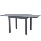 Table de patio Landon & Co. design extensible en aluminium gris, 29,5 x 32 x 32 po