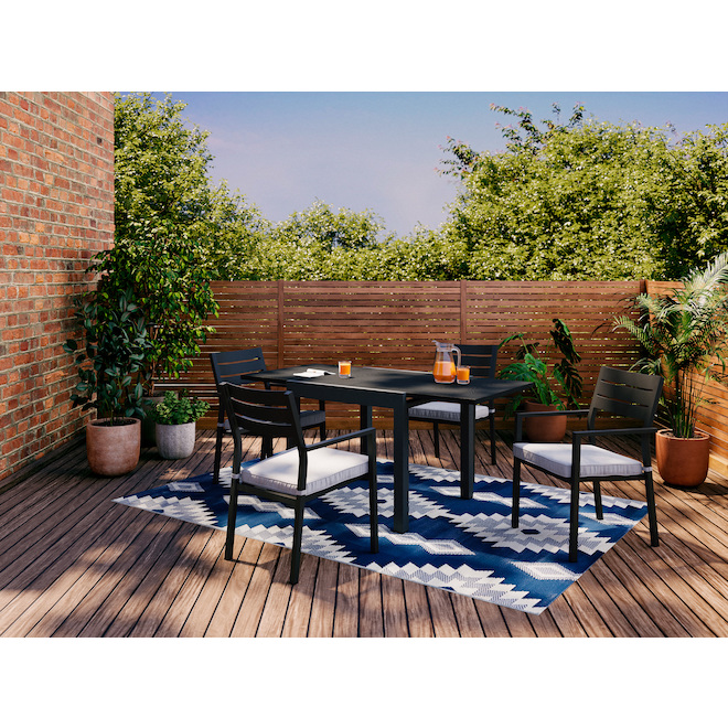 Landon & Co. Patio Dining Table with Extendable Design in Grey Aluminum - 29.5 x 32 x 32-in