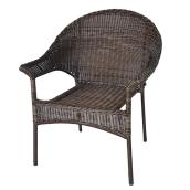 Landon & Co. Stackable Patio Chair in Brown Wicker