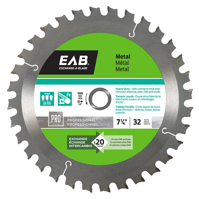 EAB Professional Series Cabinetry Circular Saw Blade -Carbide Steel - 7/14-in - 32 Tooth