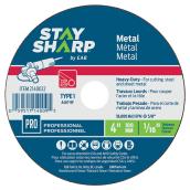EAB Professional Metal Flat Cutting Wheel - 4-in Dia x 1/16-in T - 5/8-in Arbor - Type 1