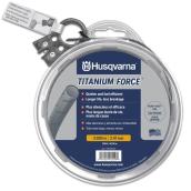 Fil de coupe-bordure Titanium Force Husqvarna, copolymère, coupe-fil intégré, 200 pi L. x 0,095 po de diamètre