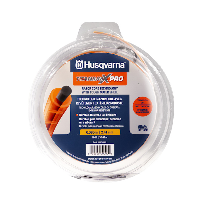 Husqvarna Titanium XPro 0.095-in x 100-ft Orange Polymer String Trimmer  Line 596780301