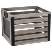 Caisse en bois avec tableau, gris