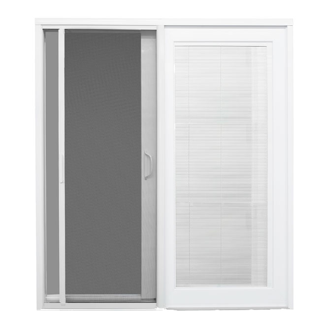 Novascreen Sliding Patio Door - Retractable Screen - Full View - White