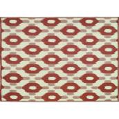 Bazik Red Circles Multicolor Outdoor Woven Area Rug 5-ft x 7-ft