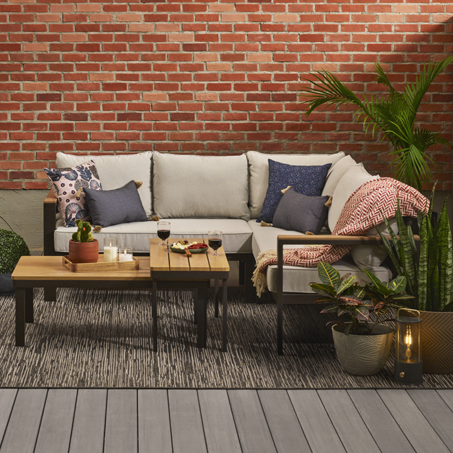 Landon & Co. 12 x 20-in Dotted Outdoor Polyester Cushion