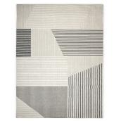 Landon & Co. Decorative Patio Rug in Flat Weave Grey and Beige Polypropylene - 8 x 10-ft