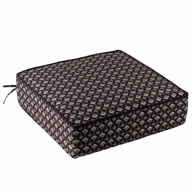 Landon & Co. Deluxe Cushion 20 x 5 x 20-in for Outdoor Chair - Blue/Black Print