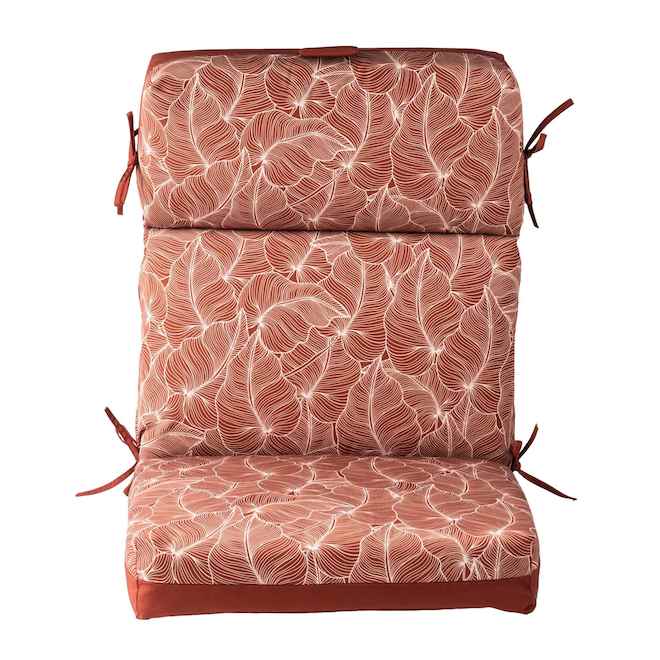 Landon & Co. Cushion 21 x 4.5 x 44-in for Outdoor Chair with High Back - Leaf Print