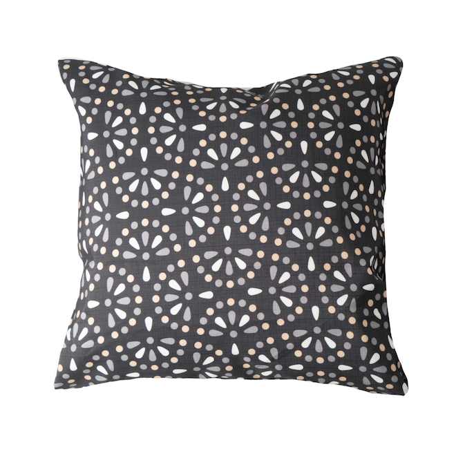 CANOPII Throw Cushion in Polyester with Geometric Pattern for Outdoor 20 x 2 x 20-in - Black