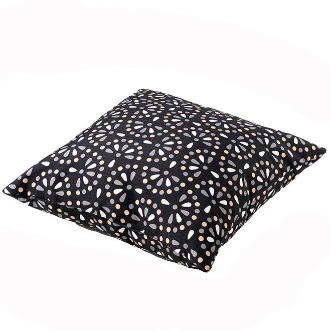 CANOPII Throw Cushion in Polyester with Geometric Pattern for Outdoor 20 x 2 x 20-in - Black