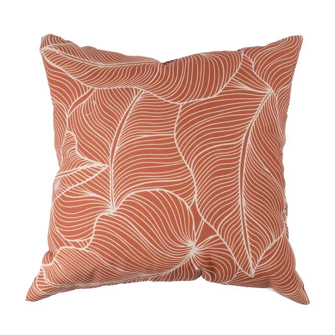 Landon & Co. Throw Cushion 16 x 16-in for Outdoors - Leaf Print