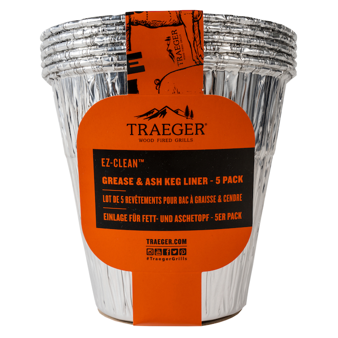 Traeger EZ-Clean Grease and Ash Keg Liners - Pack of 5