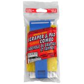 Cerama Bryte Cooktop Scraper and Pad Combo - Scratch-Free - Non-Woven Fiber - 2-1/2-in W x 4-in L