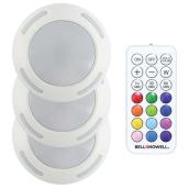 Bell + Howell 2.54-in Battery operated Multicoloured LED 3 Puck Light Set
