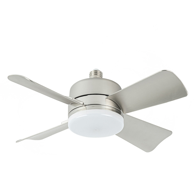 Bell + Howell 15.75-in Silver LED Indoor Remote-Controlled Ceiling Fan - 4-Blade