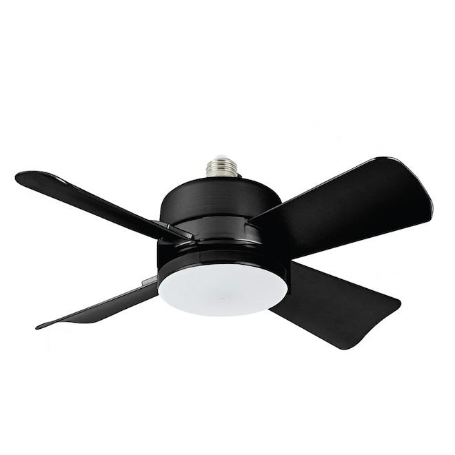 Bell + Howell 15.75-in Black LED Indoor Remote-Controlled Ceiling Fan - 4-Blade