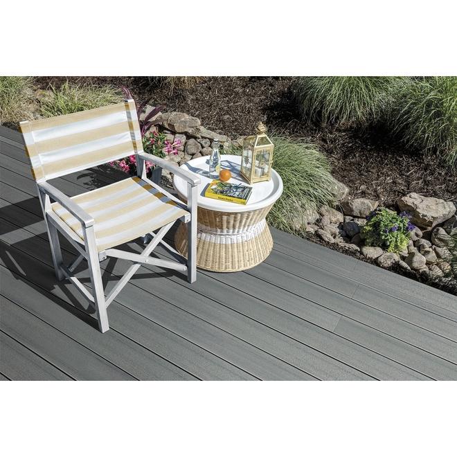 Planche de bordure de terrasse TimberTech composite bord carré Sea Salt Grey 12 pi