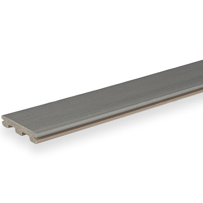 Planche de terrasse TimberTech composite bord rainuré Sea Salt Grey 12 pi