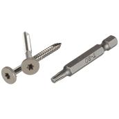 TimberTech Screws for PRO and EDGE Composite Fascia Boards - 100 Pack - T-20 TopLOC Bit Included - Grey