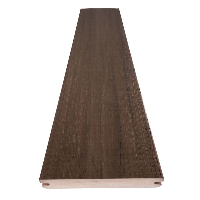 Timbertech Landmark American Walnut Grooved PVC Deck Board - 12-ft