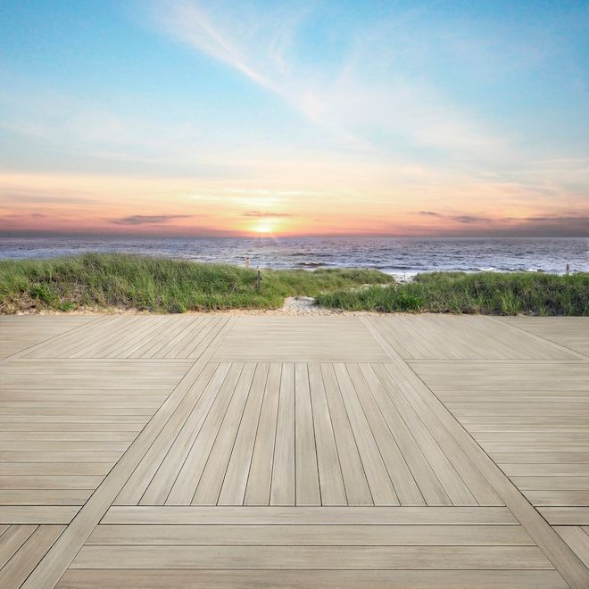 Planche de terrasse rainurée Landmark de Timbertech en polymère chêne blanc, 20 pi