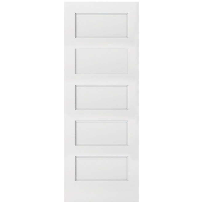 Porte intérieur Mencraft à 5 panneaux composite blanc 80 po  x 30 po