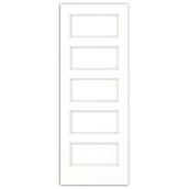 Mencraft Indoor Slab Door Composite 5-Panel White 80-in x 30-in