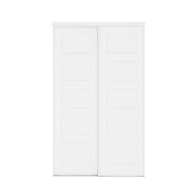 Porte coulissante blanche Landon & Co. 48 l. x 80,5 po h. avec 5 panneaux
