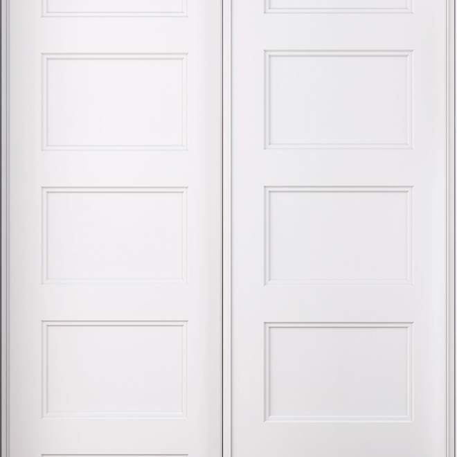 Porte coulissante blanche Landon & Co. 48 l. x 80,5 po h. avec 5 panneaux