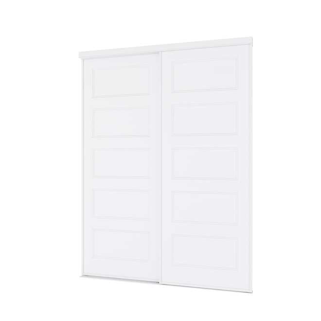 Landon & Co. 60 W x 80.5-in H White Sliding Door w/ 5-Panel