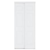 Porte coulissante blanche Landon & Co. 36 l. x 80,5 po h. avec 3 panneaux
