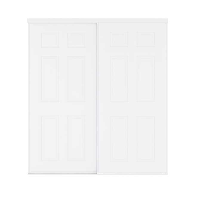 Landon & Co. 72 W x 80.5-in H White Sliding Door w/ 6-Panel