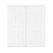 Porte coulissante blanche Landon & Co. 72 l. x 80,5 po h. avec 6 panneaux