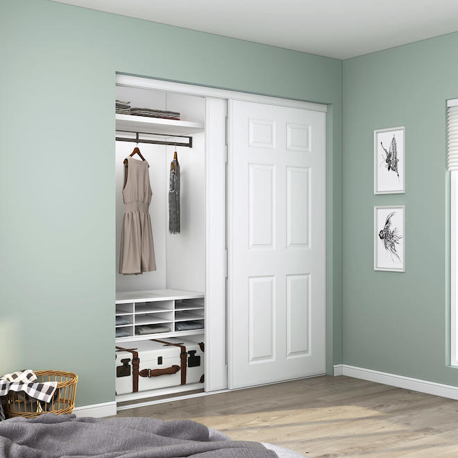 Landon & Co. 72 W x 80.5-in H White Sliding Door w/ 6-Panel