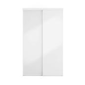 Landon & Co. 48 W x 80.5-in H White Sliding Door w/ Clear Mirror