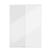 Porte coulissante blanche Landon & Co. 60 l. x 80,5 po h. avec 1 panneau de miroir clair