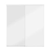 Porte coulissante blanche Landon & Co. 72 l. x 80,5 po h. avec 1 panneau de miroir clair