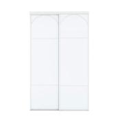 Porte coulissante blanche en arche Landon & Co. 48 l. x 80,5 po h. avec panneaux verre givré