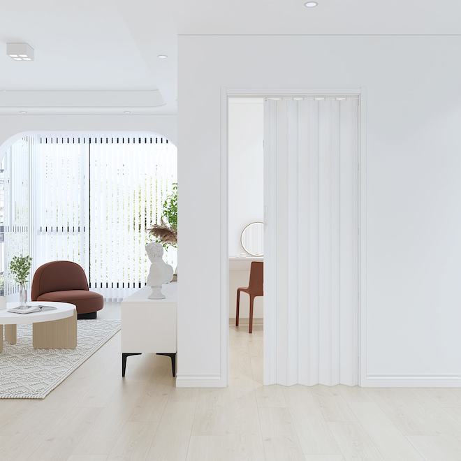 LANDON&CO Landon & Co. Zenith Accordion Folding Door in White PVC